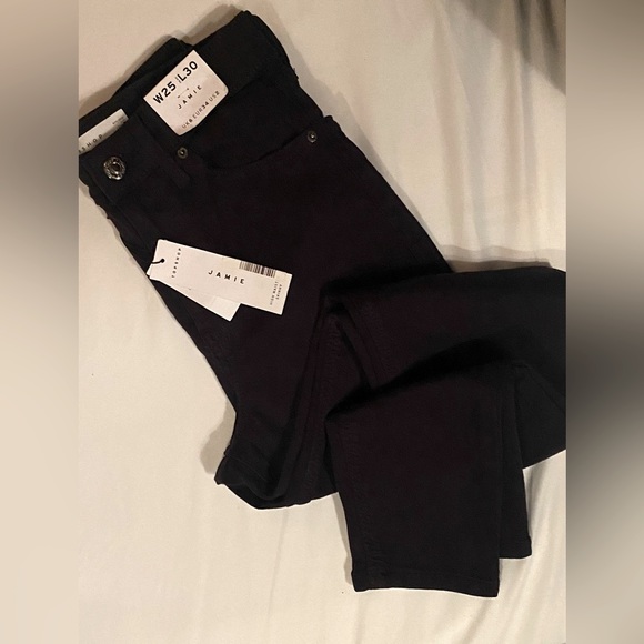 TOPSHOP Black High-rise Jeans NWT - Picture 6 of 11